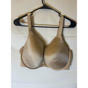 Joyspun Womens Tan Nude Bra Underwire Size 40DDD Lacy Pushup
